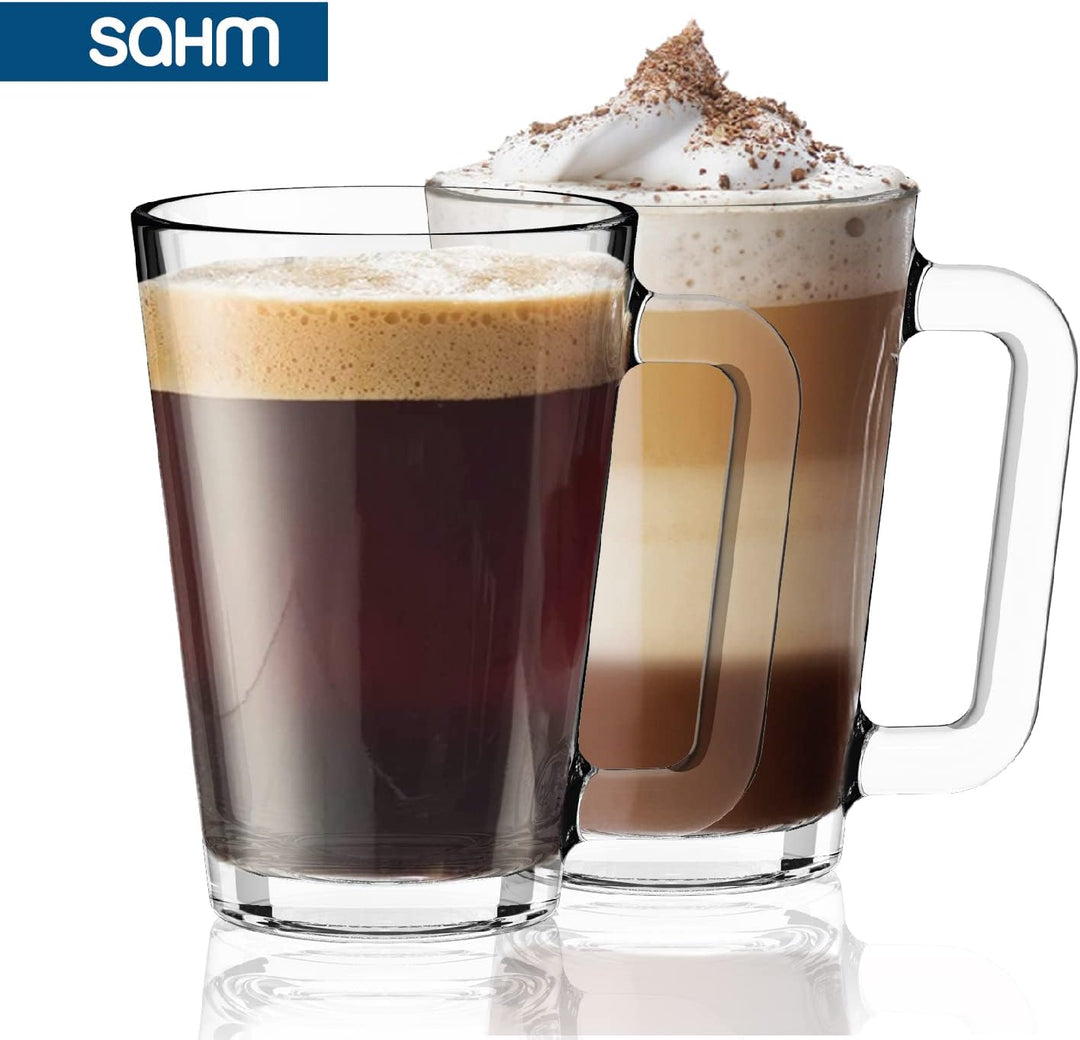 Sahm Teegläser mit Henkel (6er Set) - 260ml Glühweintassen Glas - Spülmaschinengeeignet - Zeitlose K