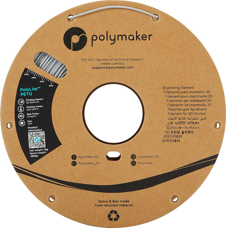 Polymaker PolyLite PETG Grau - 1,75mm - 1kg