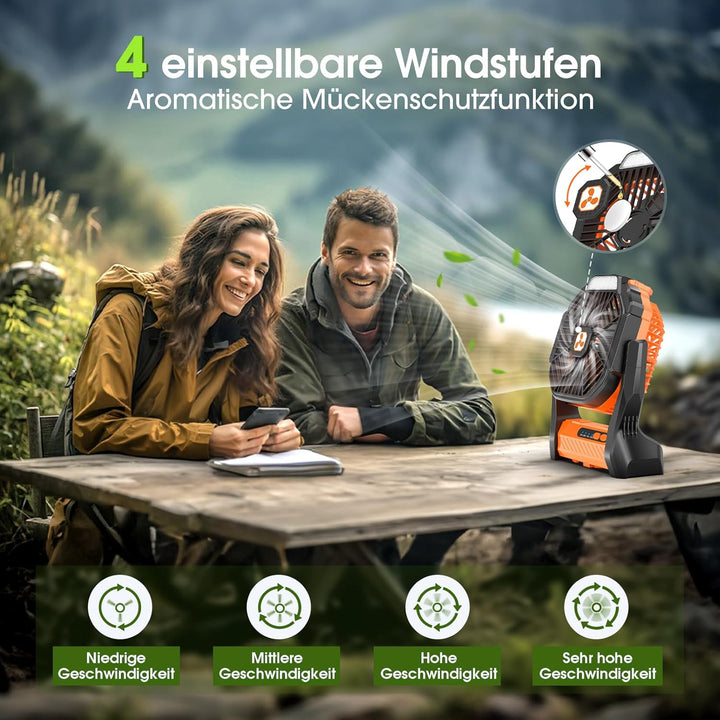 PEBEST Batteriebetriebener Ventilator 20000mAh Kabellos, Wiederaufladbarer Tragbarer Ventilator mit