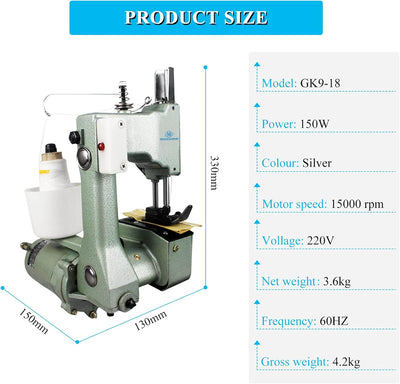 MXBAOHENG Sacknähmaschine Tragbare Nähmaschine für Säcke 220v Industrial Handnähmaschine Beutelversc