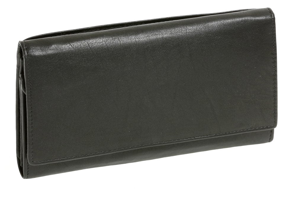 LEAS Damenlangbörse Damenportemonnaie Echt-Leder, schwarz Ladies-Collection