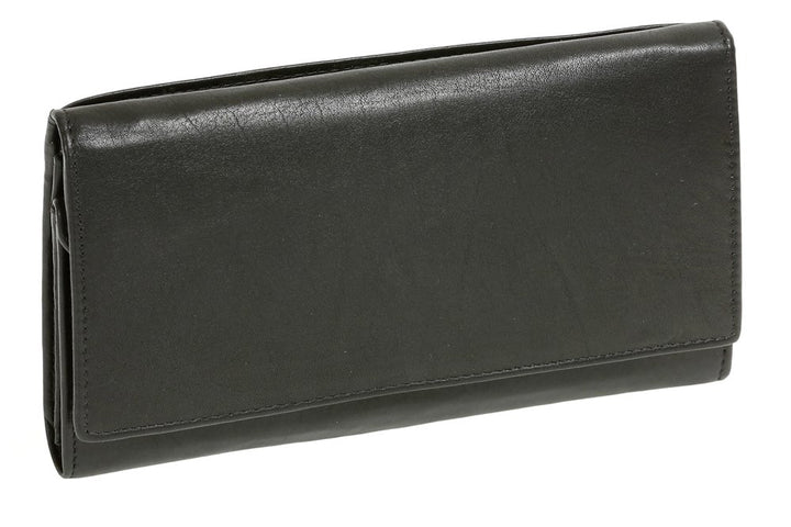 LEAS Damenlangbörse Damenportemonnaie Echt-Leder, schwarz Ladies-Collection