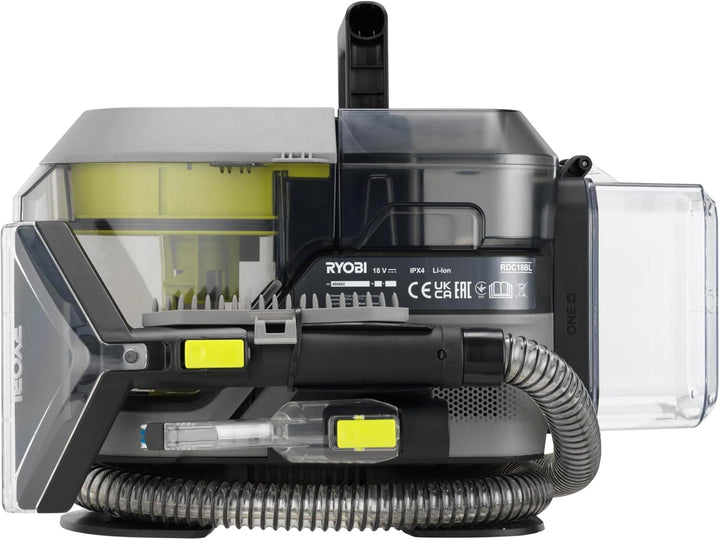 RYOBI 18 V ONE+ Akku-Textilreiniger Pro RDC18BL-0, kraftvolle Fleckenentfernung, 2in1-Waschbürste, D