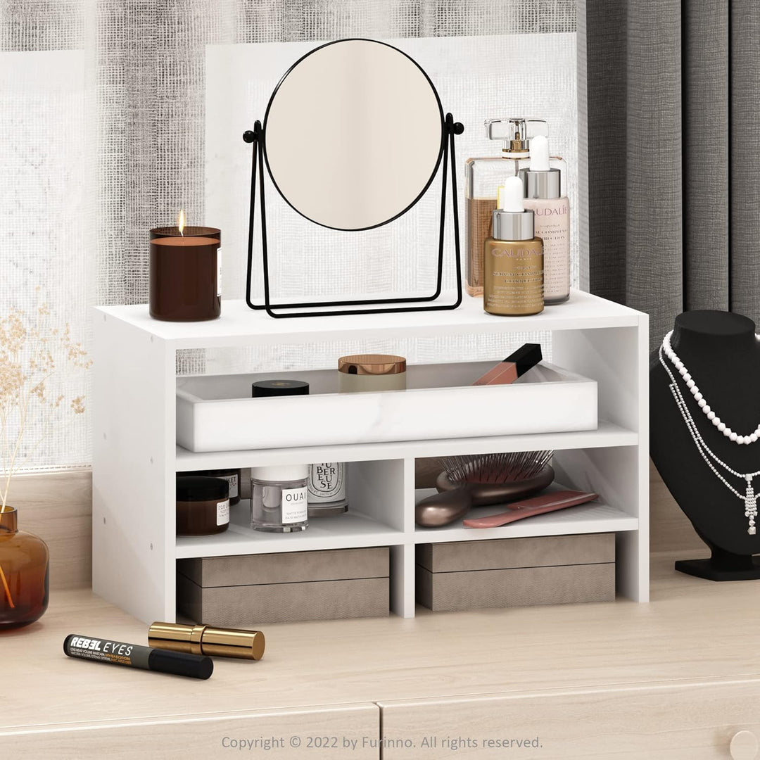 Furinno Hermite Schreibtisch-Organizer-Regal, Bücherregal, Weiss Weiss 19.8 (D) x 41.7 (W) x 23.6 (H