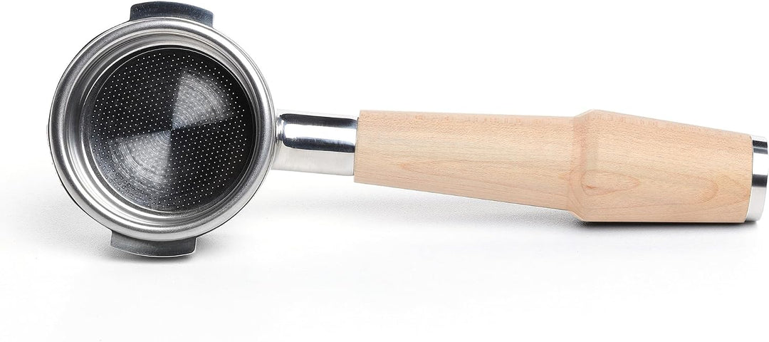Bodenloser Siebträger 58mm für E61 Brühgruppe – Naked Portafilter Ahornholz | Rocket, Lelit, ECM, Pr