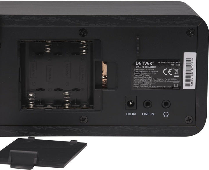 Denver DAB-30 DAB+ Radio mit FM Tuner und Weckerfunktion, Schwarz