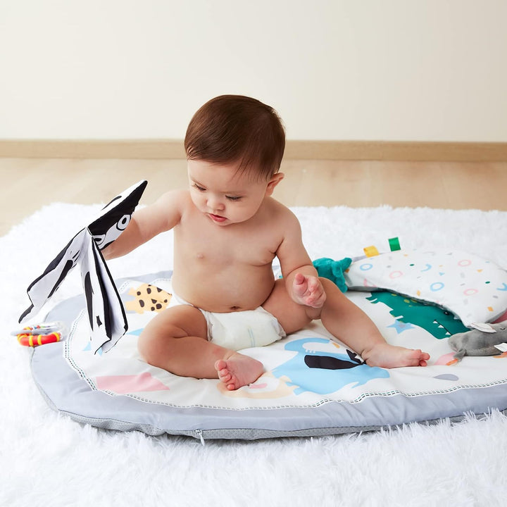 Lupantte Baby Spieldecke,Spielbogen Baby 2 Austauschbaren Bezügen,Spielmatte mit Spielbogen Abnehmba