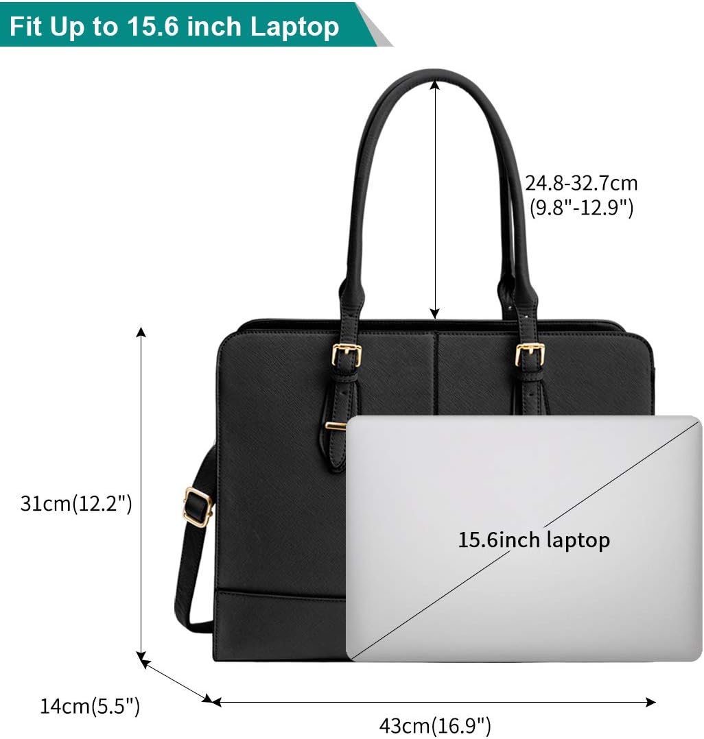 Lubardy Handtasche Damen Shopper Damen Gross Wasserdicht 15.6 Zoll Leder Laptop Tasche für Büro Arbe