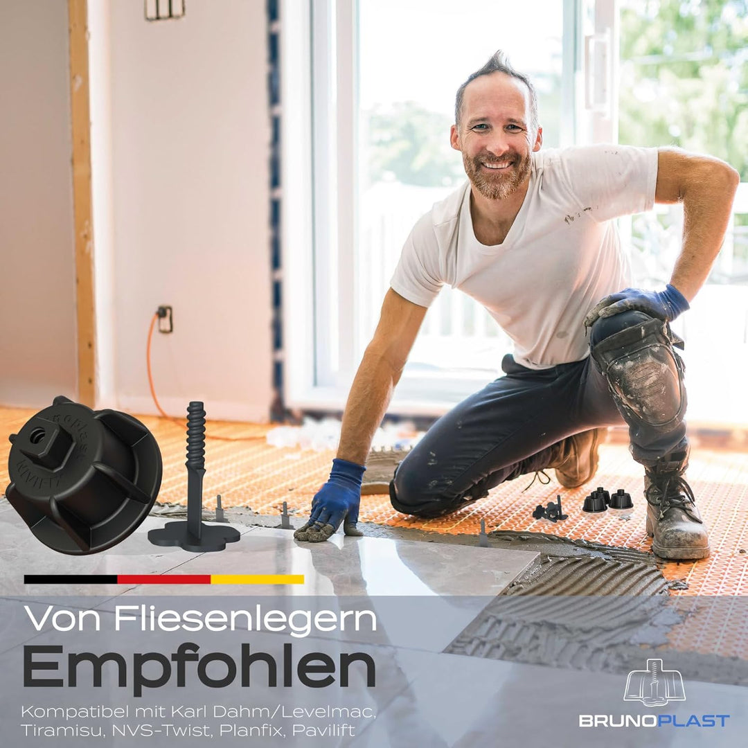 Brunoplast NIVIFIX 250x Gewindelaschen PRO für 1 mm Fugen (Standard/linear), Nivelliersystem zum Ver