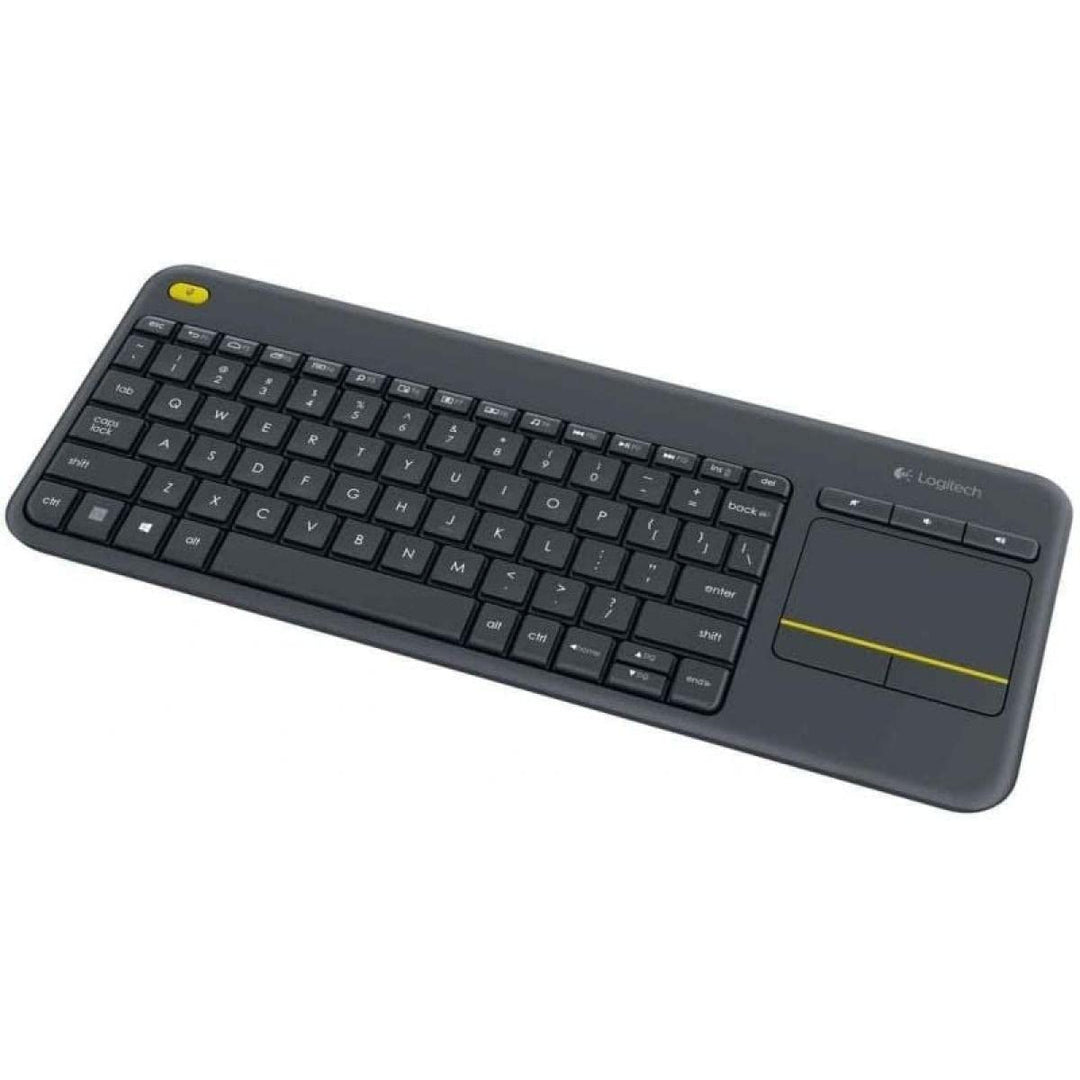 Logitech K400 Plus Kabellose Touch-TV-Tastatur mit integriertem Touchpad, Spanisches QWERTY-Layout -