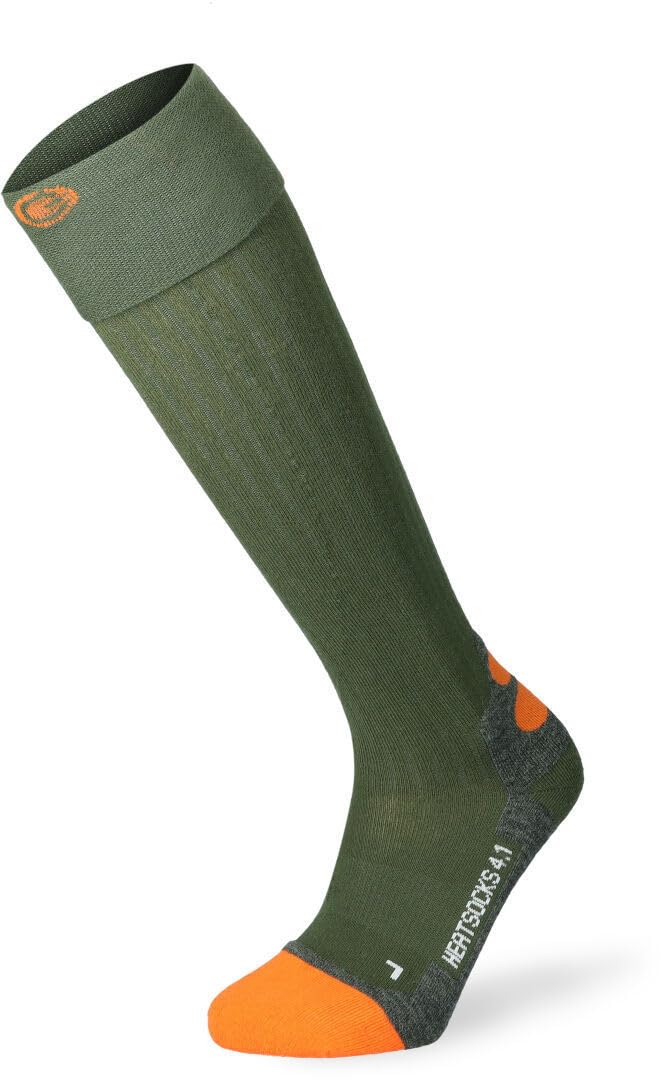 Lenz Unisex Heatsock 4.1 Toe Cap 35-38 grün/orange Socken, bunt, 42