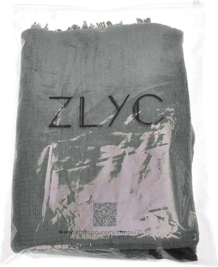 ZLYC Damen Herbst Winter Kaschmir Poncho Capes Retro Strick Cardigans mit Fransen Einheitsgrösse Gra
