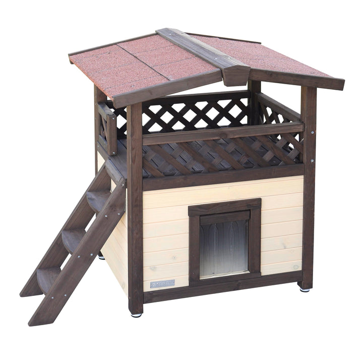 Kerbl Pet Katzenhaus 4-Seasons Deluxe mit Aussichtsplattform, für Sommer und Winter, wärmeisoliert,