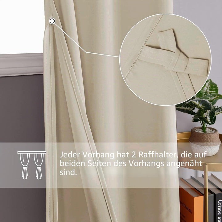 DWCN Blickdichte Vorhänge Verdunkelungsgardinen mit Ösen 2 Stücke Thermogardine für Wohnzimmer,Schla