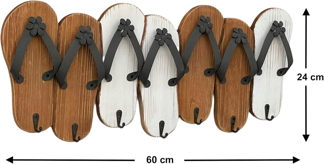 DanDiBo Hakenleiste Sandalen MR91 Garderobenleiste Holz Metall Weiss Handtuchhalter 60 cm Garderoben