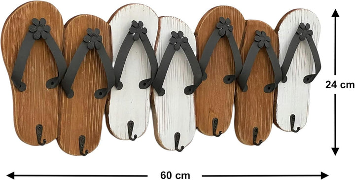 DanDiBo Hakenleiste Sandalen MR91 Garderobenleiste Holz Metall Weiss Handtuchhalter 60 cm Garderoben