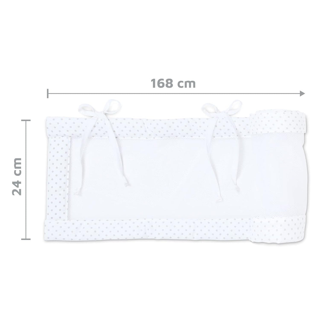 babybay Nestchen Mesh-Piqué passend für Modell Maxi, Boxspring und Comfort, weiss Punkte perlgrau pa