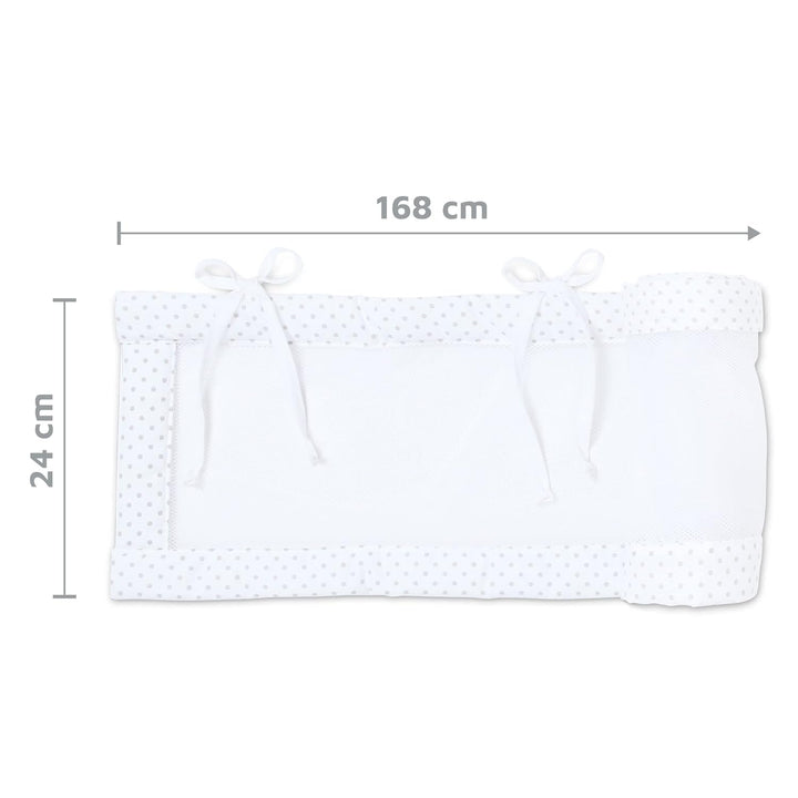 babybay Nestchen Mesh-Piqué passend für Modell Maxi, Boxspring und Comfort, weiss Punkte perlgrau pa
