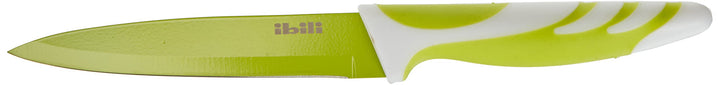 IBILI Multiuse Kitchen Knife with Protection, Stainless Steel, White/Green, 12.5 cm