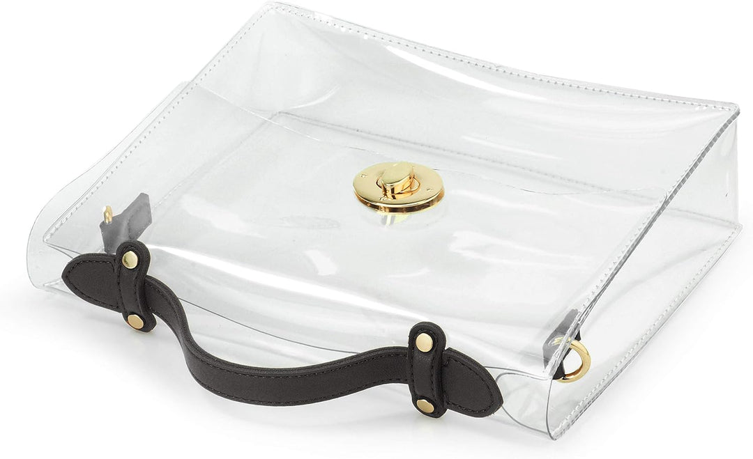 Hoxis Classic Turnlock Crossbody Kuriertasche Schwarz, Schwarz