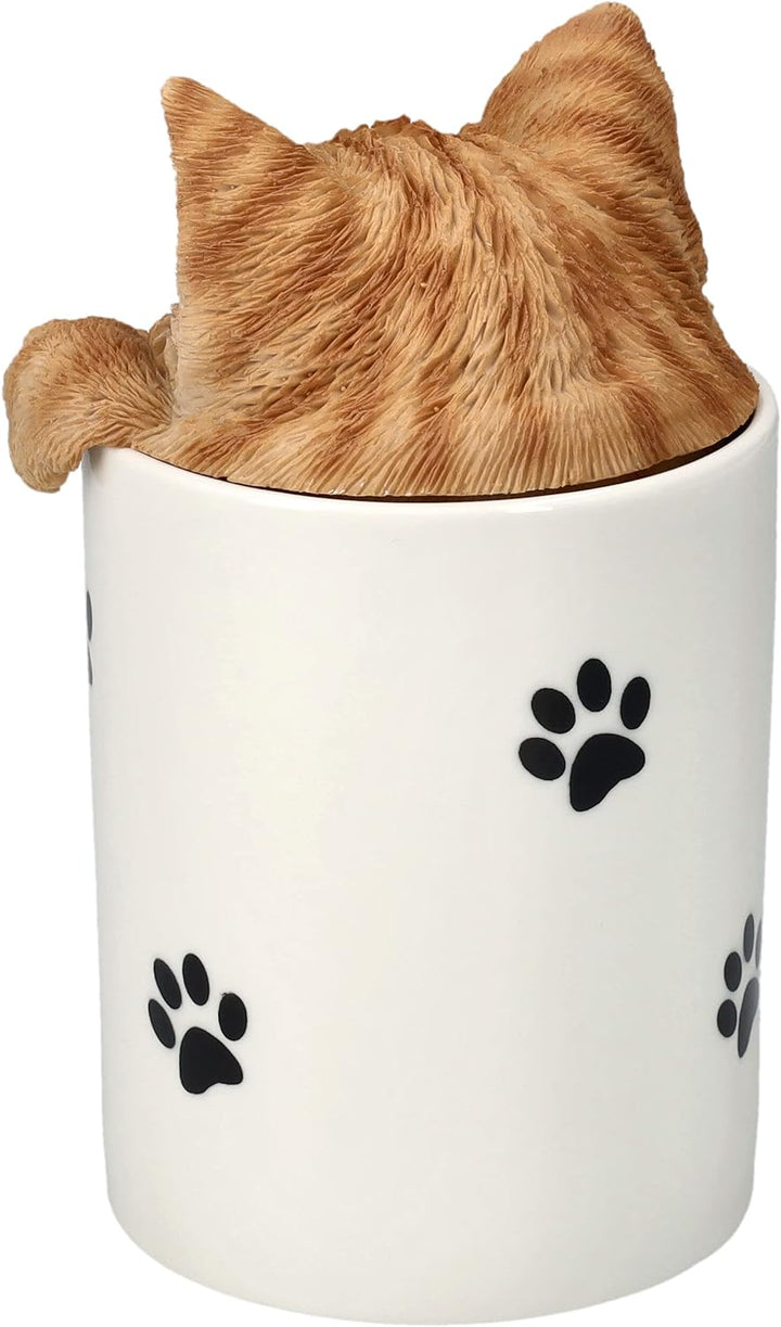 Pacific Giftware Leckerli Dose Tabby Katze - Aufbewahrung für Snacks und Belohnungen - Figur Deko