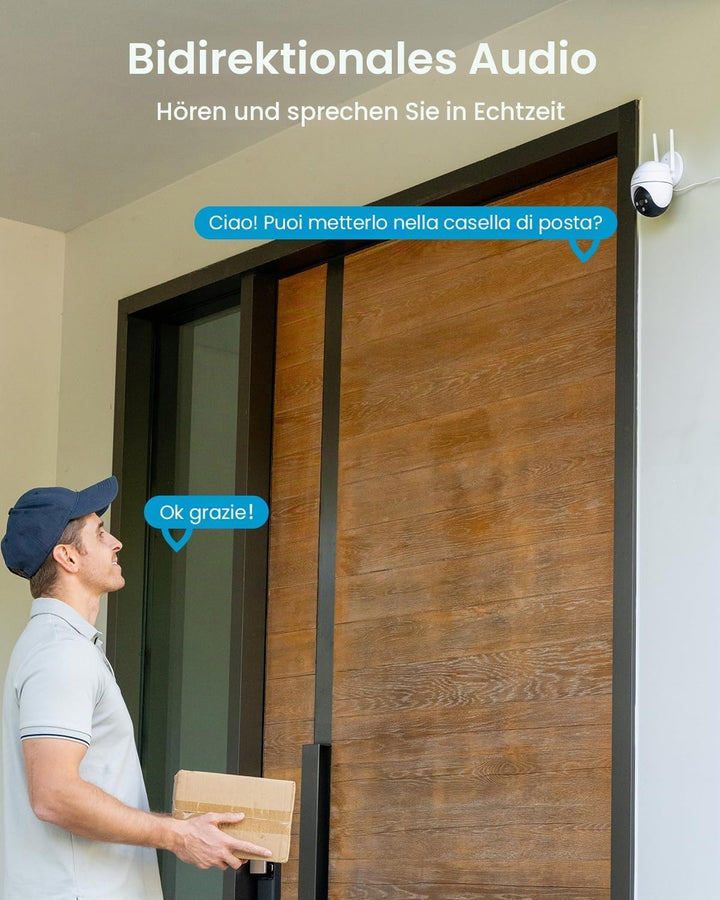 ieGeek 2K Überwachungskamera Aussen, PTZ Outdoor WLAN IP Kamera überwachung aussen, WiFi Dome Camera