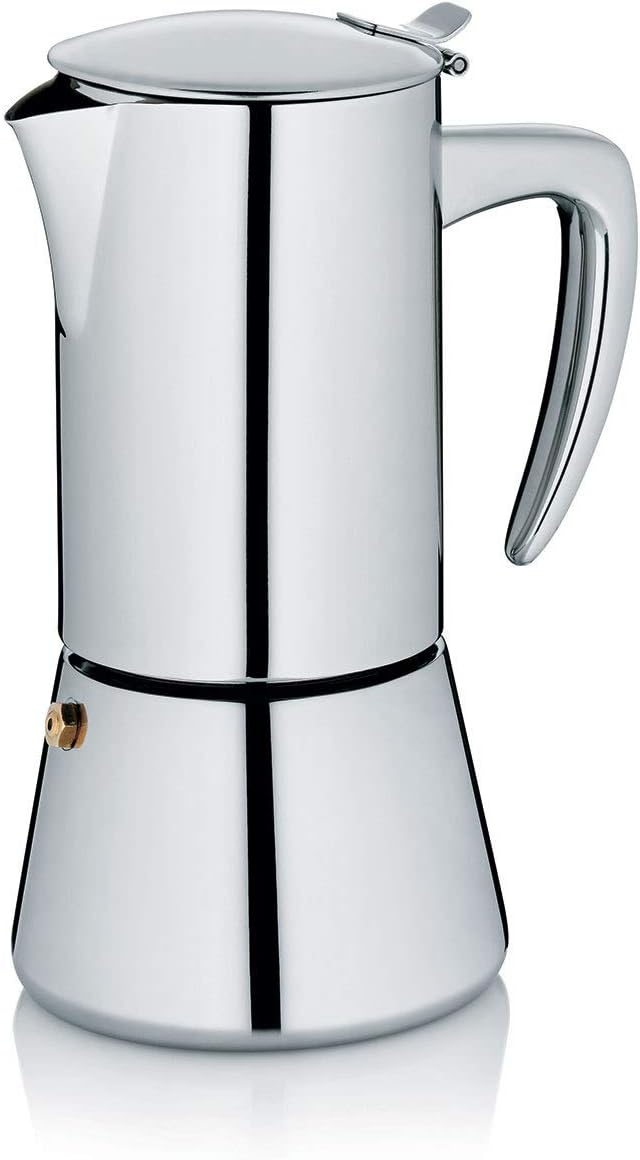 Kela 10836 Espressokanne, 6 Tassen, 300 ml, Induktionsgeeignet, Edelstahl, Latina, Silber 300 ml Lat