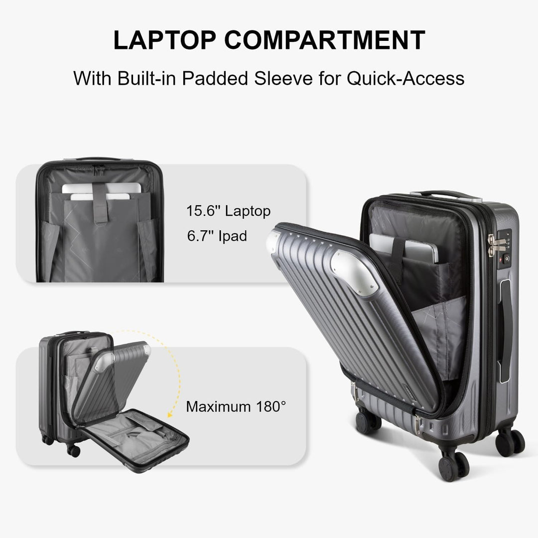 LEVEL8 Koffer Trolleys Hartschalen Leicht ABS+ PC Handgepäck Hartschalen-Koffer Trolley Rollkoffer R