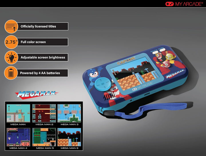 My Arcade Mega Man Pocket Player Pro tragbares Gaming-System (6 Spiele in 1)