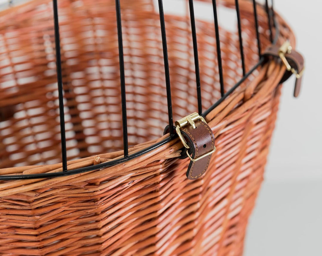 TRIXIE Hundekorb für das Fahrrad vorne bis 5 kg 44 × 48 × 33 cm - gewobener Hundefahrradkorb für den