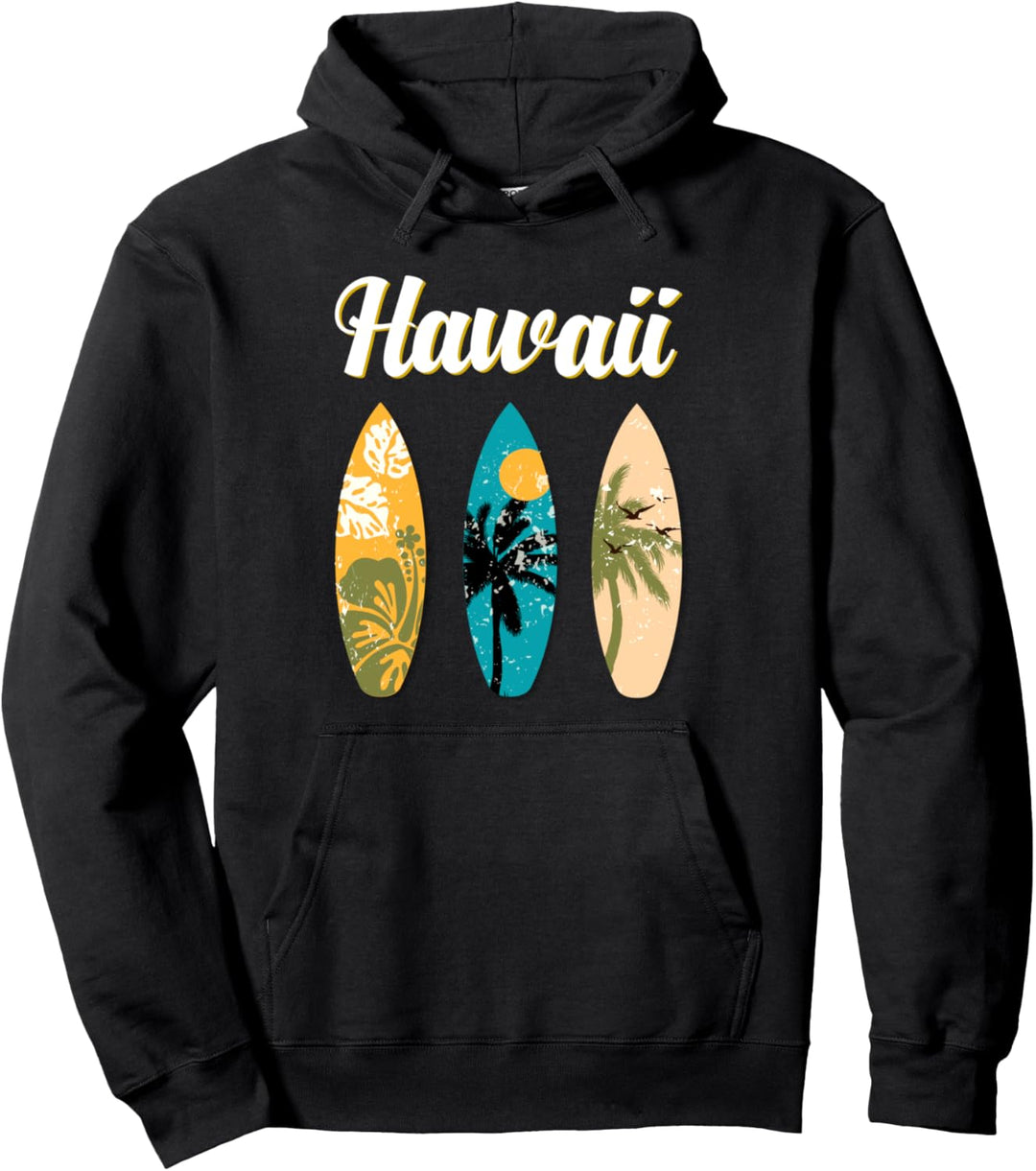 Hawaii Surfen Aloha Vintage Retro Surfbrett Strand Surfer Pullover Hoodie