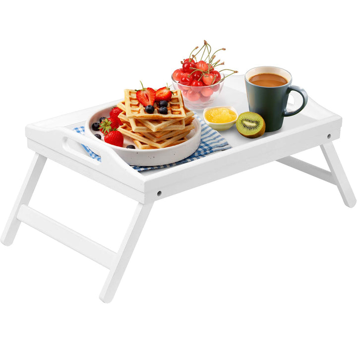 Betttablett, klappbare Beine mit Griffen, Frühstückstablett für Sofa, Essen, Zeichnen, Platten, Bamb