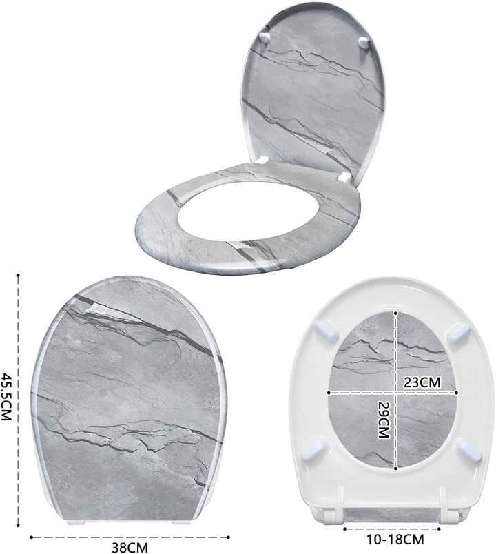ACXIN WC Sitz mit Absenkautomatik Oval Toilettensitz Antibakteriell Klodeckel Universal Grösse WC Kl