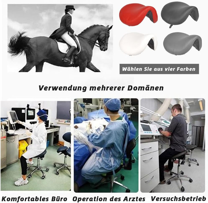 Mingone Sattelhocker Ergonomischer Arbeitshocker 360° Drehbarer Hocker Höhenverstellbarer Bürohocker