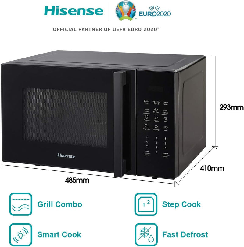 Hisense Elektronische Mikrowelle, Fassungsvermögen 23 l, Leistung 800 W, Grillleistung 1000 W, LED-D