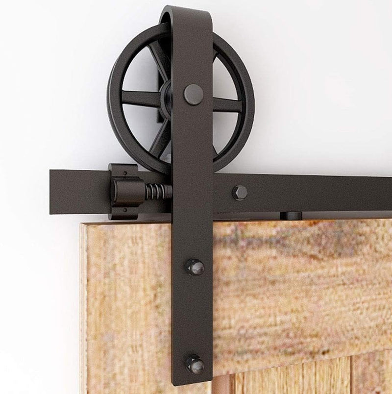 CCJH 200CM (6.6FT) Schiebetürbeschlag Set Schiebetürsystem Laufschiene für Schiebetür Hängeschiene f