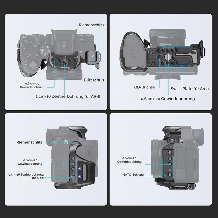 SMALLRIG Cage Kit mit Kabelklemme für Sony Alpha 7R V/Alpha 7 IV/Alpha 7S III, Kamerakäfig mit Mehre