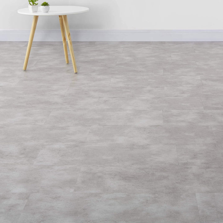 ARTENS - PVC Bodenbelag Shy Industry - Selbstklebende Fliesen - Betoneffekt - Hellgrau - Medio - 60,