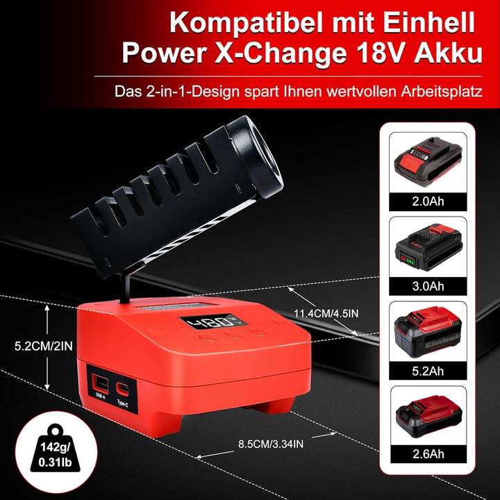 GZYZ Akku-Lötkolben-Set kompatibel mit Ein hell PXC 18V Akku, Tragbarer Lötkolben mit USB und Typ-C,