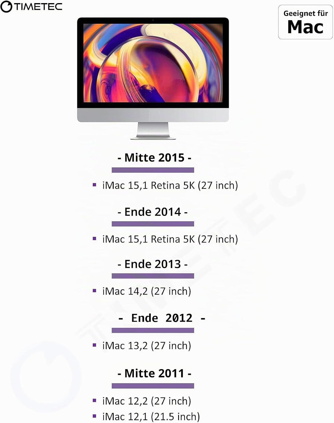 Timetec 32GB KIT (4x8GB) kompatibel für Apple DDR3L 1600MHz PC3L-12800 CL11 für iMac (Mitte 2011, En