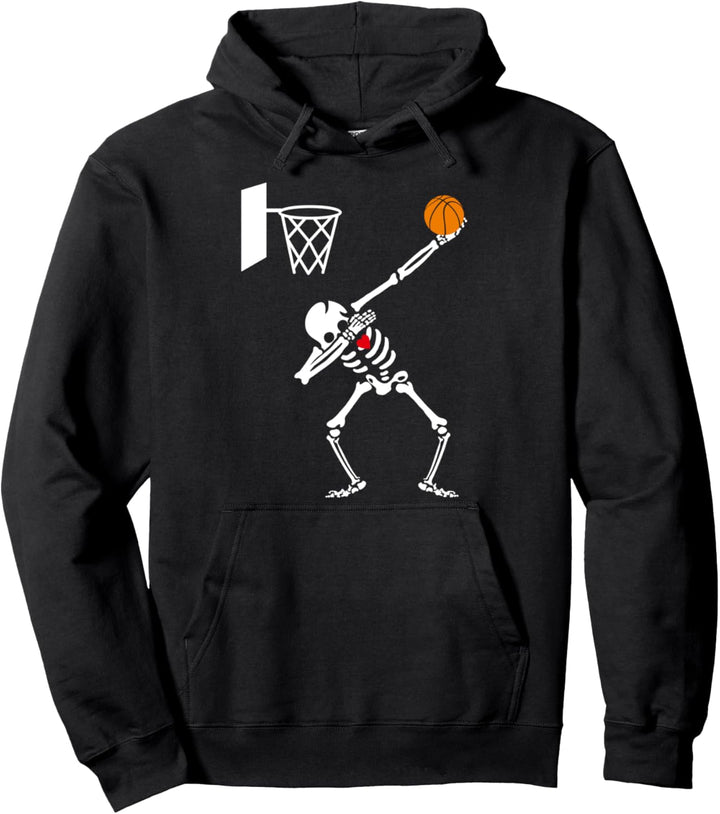 Basketball Skelett Tupfen Halloween lustig Sport für Kinder Pullover Hoodie