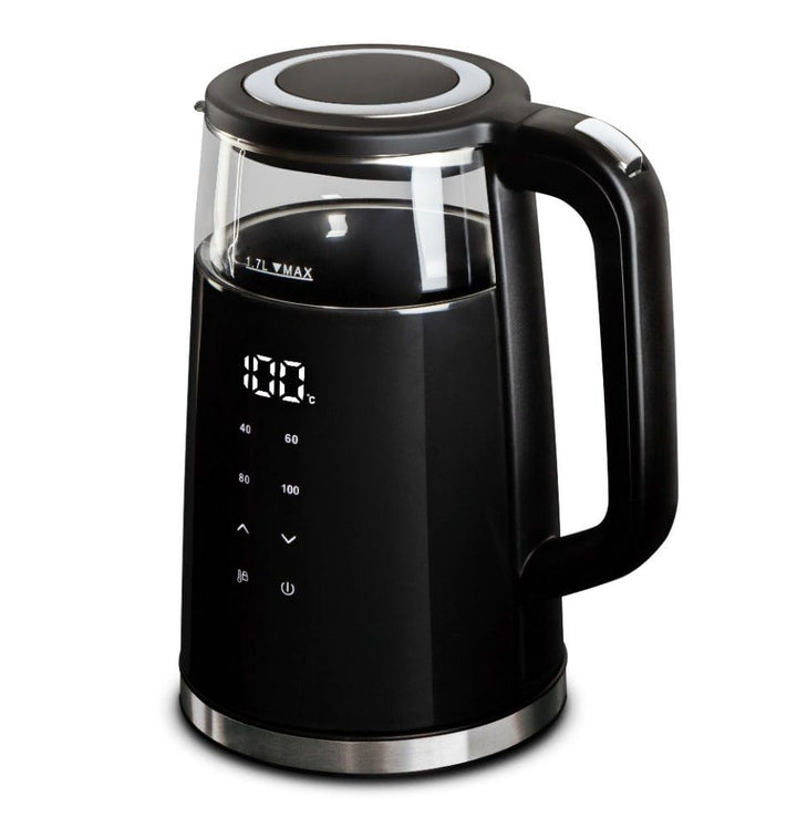 Berlinger Haus Wasserkocher mit Temperaturregelung digital 1,7 l Black Silver Collection BH-9476 1.7