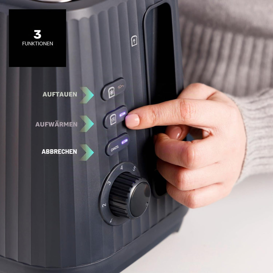 Taurus – Toaster Jonic Toast 1150W | 7 Bräunungsstufen | 3 Funktionen | 2 Schlitze | Selbstzentrieru