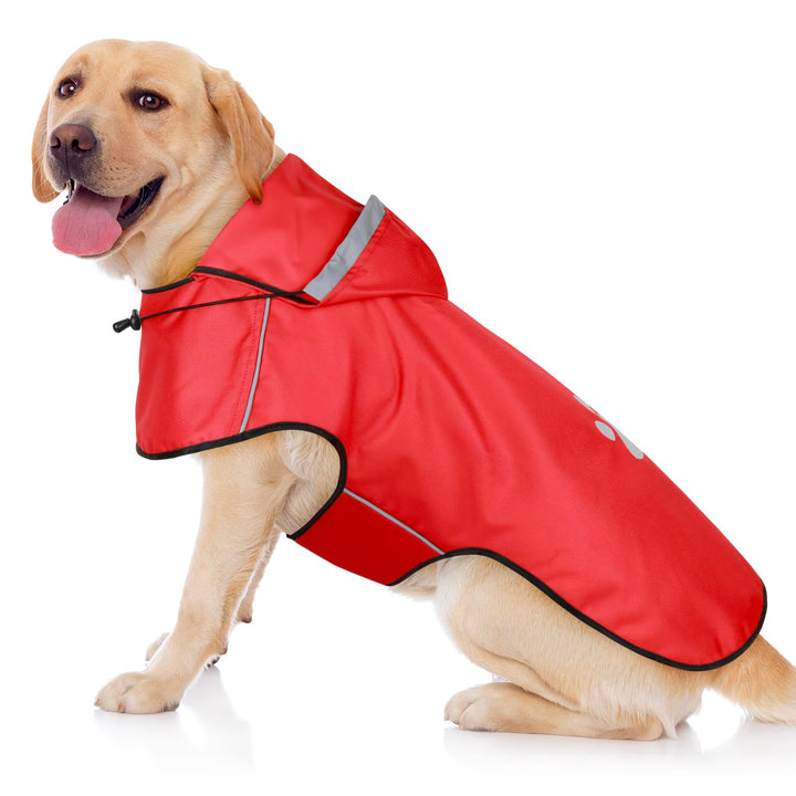 BiPawTi Hunde Regenmantel Grosse Hunde – Wasserdichter Hundemantel, Verstellbarer Regenjacke mit Ref
