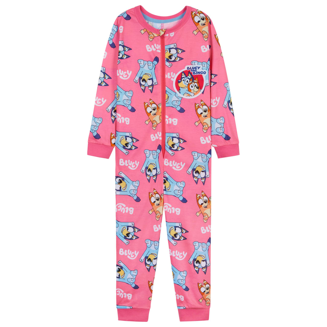 BlueY Mädchen Jumpsuit mit Bündchen an Ärmeln und Knöcheln, Warmer Schlafanzug Kinder, Kinder Rosa 2