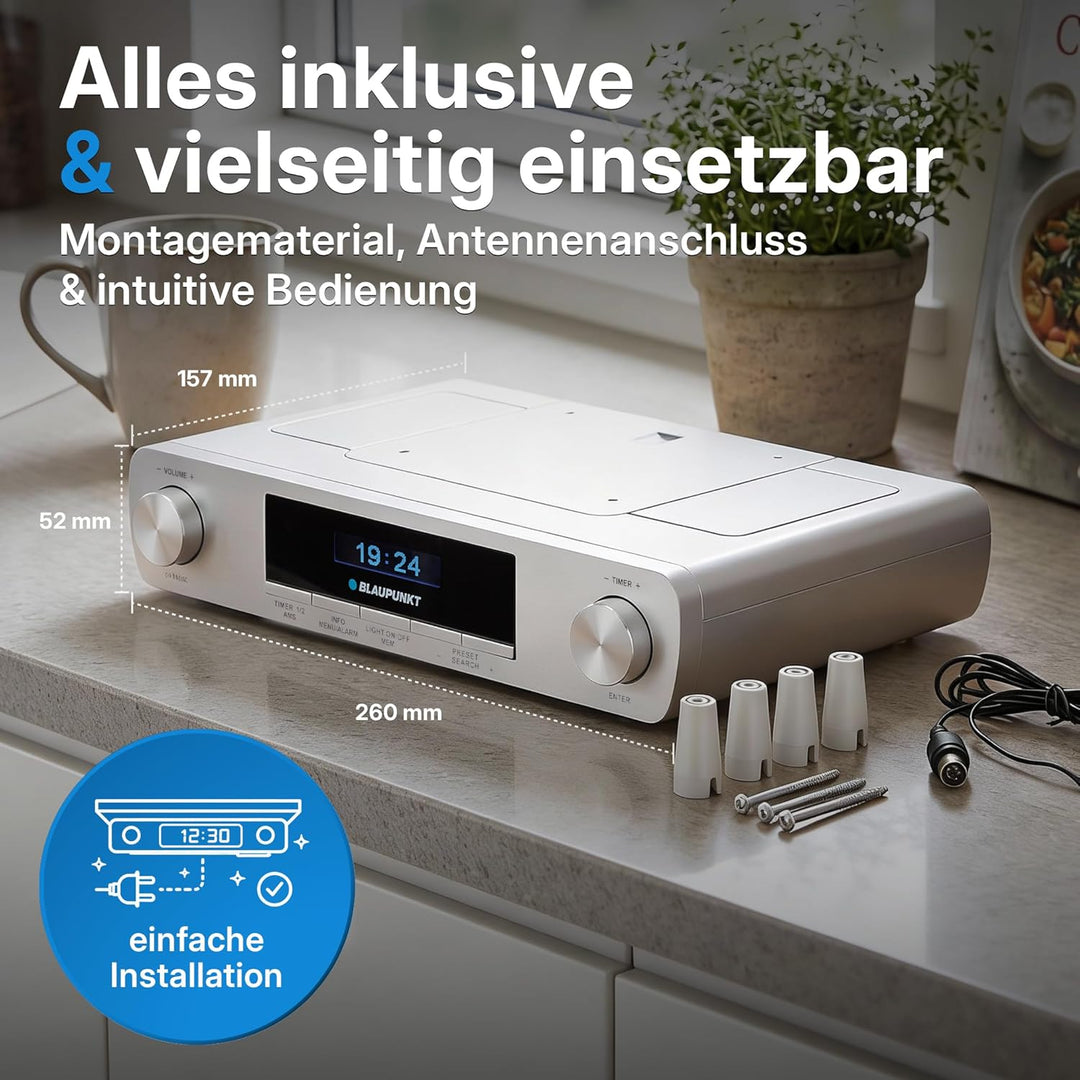 Blaupunkt KRD 30, Bluetooth Küchenradio mit DAB+, UKW PLL, Multidisplay, Senderspeicher, Unterbau Di