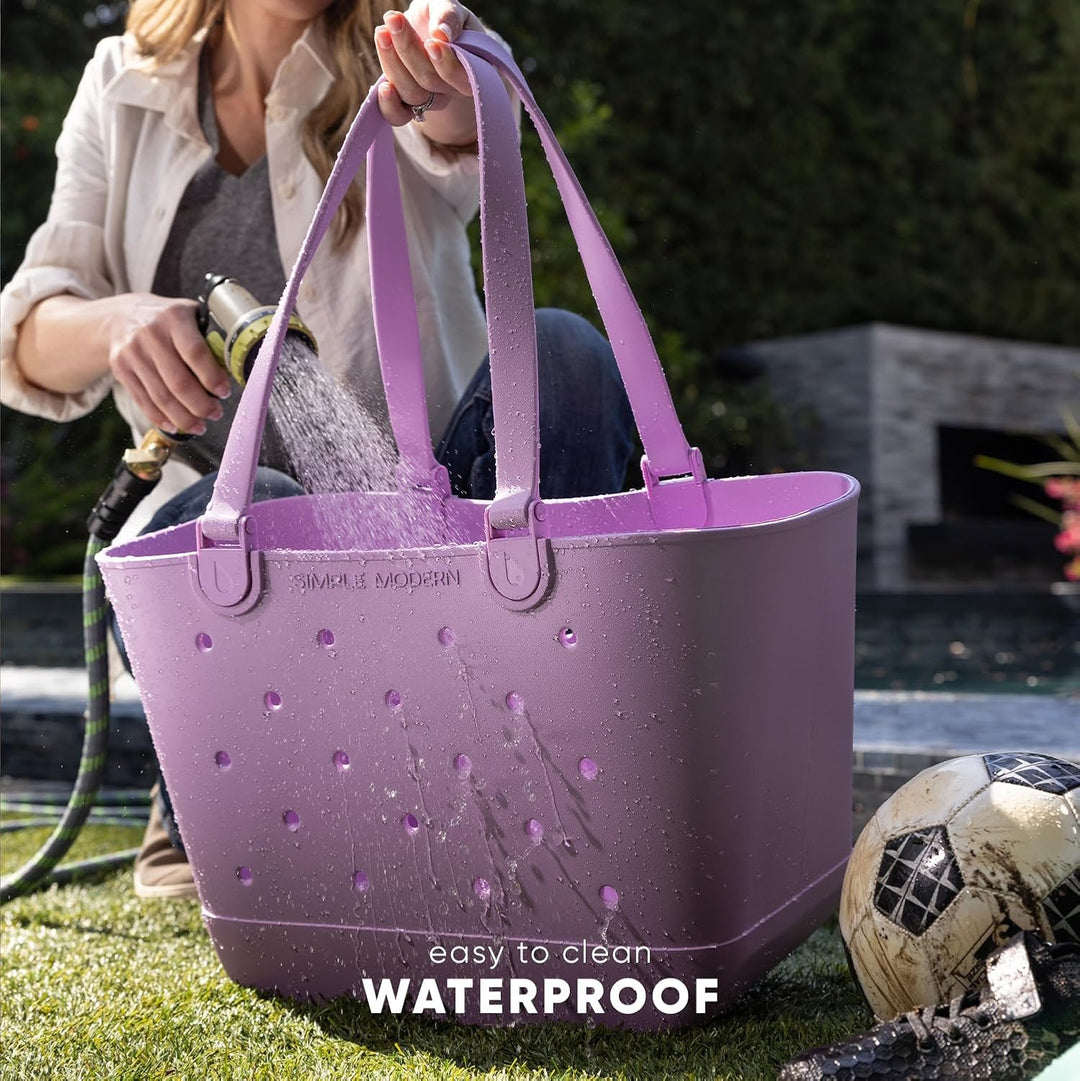 Simple Modern Strandtasche aus Gummi | Grosse Wasserdichte Tragetasche mit Reissverschlusstasche für