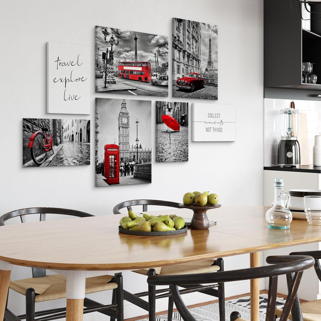 Muralo - Wandbilder Set - Leinwand Bilder Set Aufhängefertig - Bilder für Wohnzimmer Schlafzimmer -