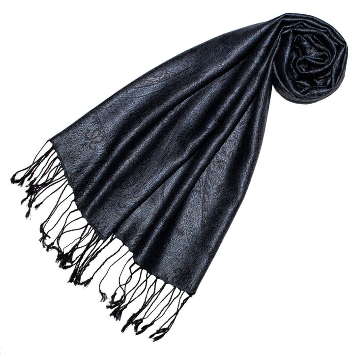 Lorenzo Cana - Damen Seidenschal Schal 100% Seide jacquard gewebt harmonische Farben mit Fransen 35