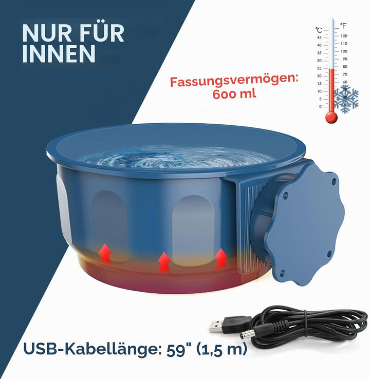 Enjoying Beheizter Wassernapf für Katzen und Hunde, elektrischer Wassernapf für den Innenbereich, fü